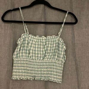 Light green and white checkered Crop top